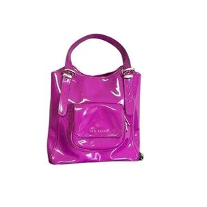 Ted Baker bag in beautiful purple. floral lining with snap closure